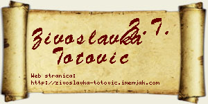 Živoslavka Totović vizit kartica